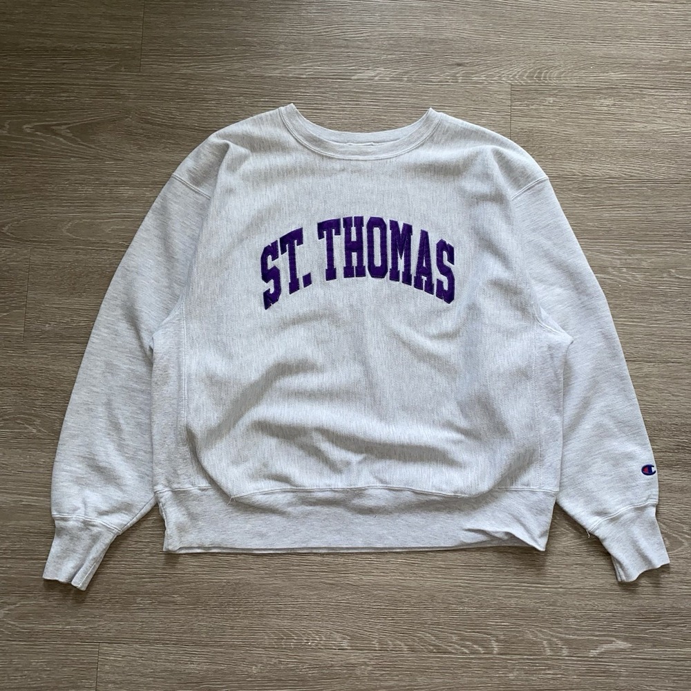 Vintage University of St. Thomas Champion Reverse Weave Sweatshirt Men's XL Gray